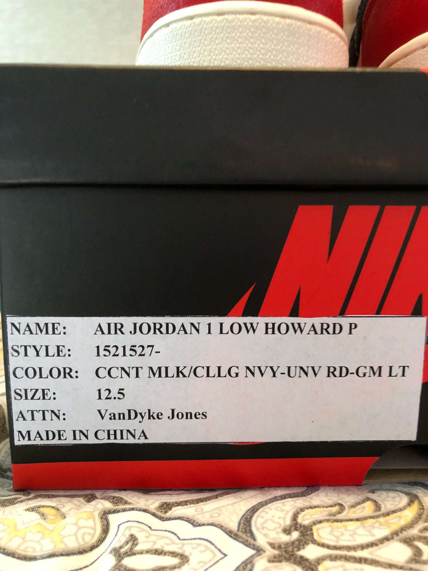 AIR JORDAN 1 LOW ‘HOWARD PE’ SIZE 12.5